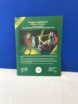 Vintage 1981 Dungeons & Dragons Tomb Of Horrors - Dungeon Module S1 - Tsr - 9022