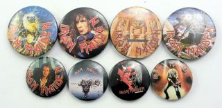 Iron Maiden Button Badges 8 X Vintage Button Badges Eddie