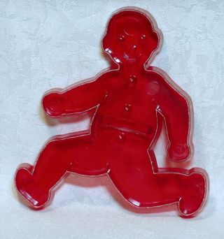 Vintage Plastic Cookie Cutter - Leaping Gingerbread Man Nursery Rhyme Left Face