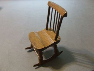 Vintage Miniature Dollhouse Maple Rocking Chair