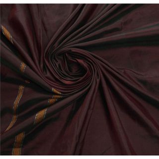 Sanskriti Vintage Brown Saree Pure Silk Zari Woven Craft 5Yd Fabric Premium Sari 5