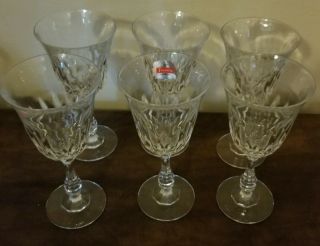 Vintage Fostoria Kimberly Set Of 6 Water/wine Goblets 24 Lead Crystal No Damage