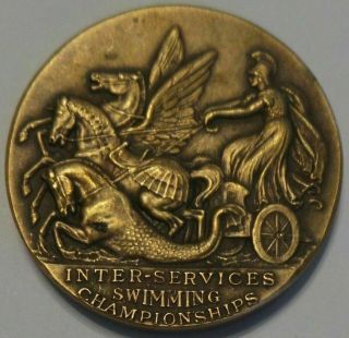 Vintage 1950 - Inter - Services Swimming Championships Diving Medal - Roman Chariot