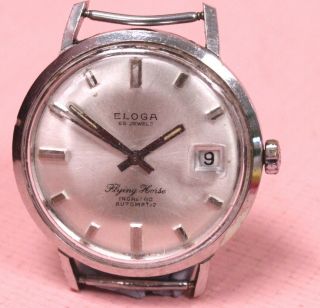 Gent ' s Vintage ELOGA 25 Jewels Flying Horse Automatic Wristwatch Face - F04 2