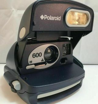 Vintage Polaroid 600 Instant Film Camera With Flash Blue