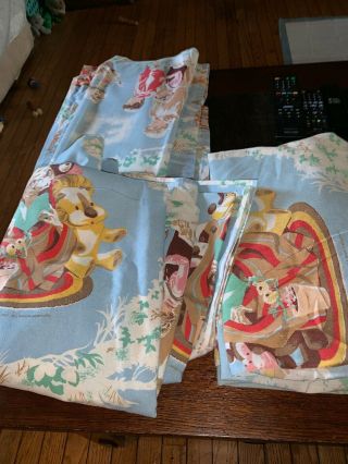 1982 Vintage E.  T.  Twin Sheet Set 1 Fitted1 Flat 41” Curtains 4 Panels