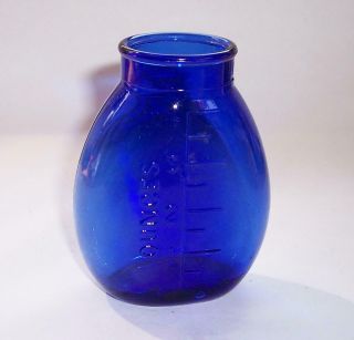 Antique/vintage Cobalt Blue Bottle Marked Up To 4 Ounces - Babies / Nursing