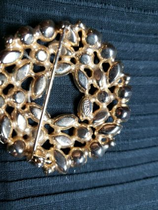 HIGH END Vintage Jewelry signed WEISS BROOCH PIN AB Rhinestone 5