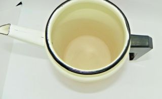 Vintage Metal Enamel Teapot Coffee Pot Retro 1970 ' s (?) Floral Orange White 4