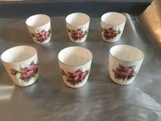Vintage Shelley Bagonia Porcelain Small Cups (6) 2”