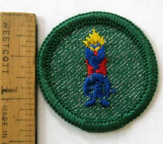 Vintage 1955 - 60 Girl Scout Carving Wood Badge Native American Kachina Doll Patch