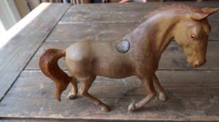 Vintage Wood Carved Horse Figure Statue 9.  5 "