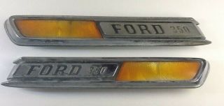 Vintage 1968 - 1972 Ford F - 350 Truck Side Hood Emblems