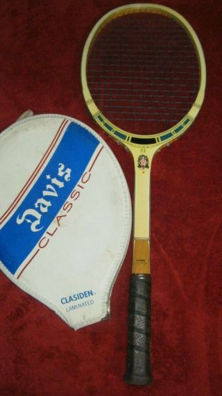 Tad Davis Classic 2 Vintage Wood Tennis Racquet W/cover -