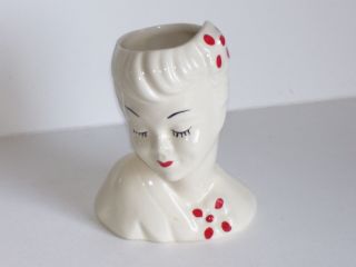 Vintage Ceramic Ladies Head Vase Planter