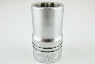 St - 1218 Socket 1/2 Drive 12 Point 9/16 ",  By Williams Vintage Tool
