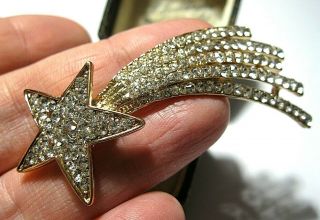 Vintage Art Deco Style Crystal Rhinestone Shooting STAR Pin Jewellery BROOCH 2