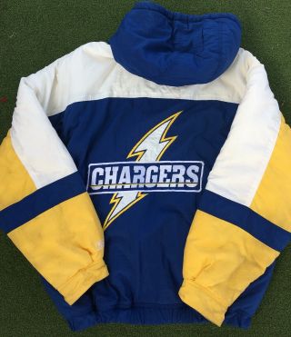 Vintage 90’s San Diego Chargers Jacket Hooded Mirage Like Starter Men’s (xl)