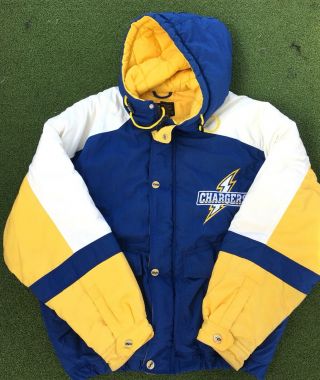 Vintage 90’s SAN DIEGO CHARGERS Jacket Hooded Mirage Like Starter Men’s (XL) 2