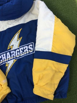 Vintage 90’s SAN DIEGO CHARGERS Jacket Hooded Mirage Like Starter Men’s (XL) 3