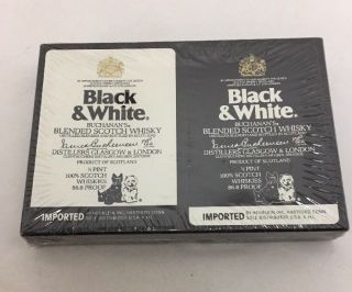 Vintage Black White Scotch Whiskey Playing Cards Scottie Dogs 2 Decks
