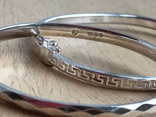 3 VINTAGE STERLING SILVER CHILDS / MAIDS BANGLES EXPANDING SOLID HOLLOW 29.  5g 6