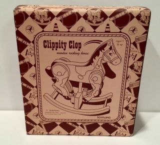 SCHYLLING Toy Clippy Clop Wooden Rocking Horse Vintage 2
