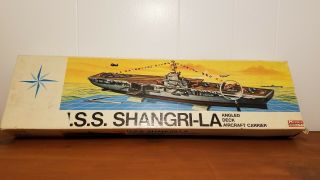 Vintage Renwal 1:500 Uss Shangri - La Aircraft Carrier Model Kit No.  S - 600