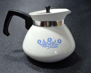 Vintage Corning Ware 6 Cup P - 104 Cornflower Coffee Tea Pot