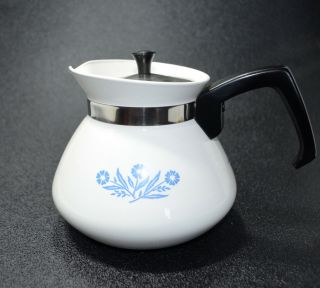 Vintage Corning Ware 6 cup P - 104 Cornflower Coffee Tea Pot 3