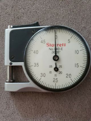 Vintage Machinist Starrett Dial Gauge No.  1010 - E Dial Indicator.  0005 " Pocket