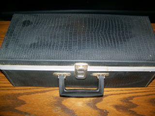 Vintage 8 Track Tape Storage Case 24 Tape Holder Carrier Faux Alligator