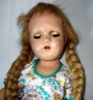 Antique 1940 ' s Composition doll with teeth.  Wonderful. 2