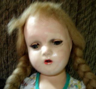 Antique 1940 ' s Composition doll with teeth.  Wonderful. 3