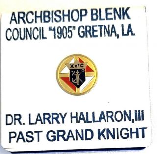 Unusual Vintage 4 " Knights Of Columbus K Of C Badge Name Plate