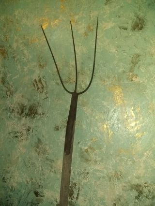 Vintage 3 Prong Pitch Fork Complete With Wooden Handle, .