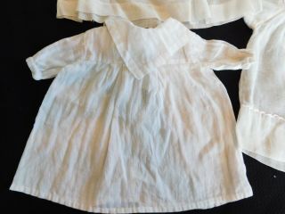 Antique & Vintage Cotton Doll Dress Lace Trimmed Clothes for Bisque Doll 5