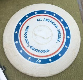 Vintage All American Frisbee 1975 Wham - O Red White And Blue 9 " Diameter
