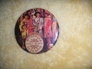 The Beatles Sgt Peppers Lonely Hearts Club Band Large Vintage Metal Pin Badge