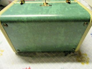 Samsonite Vintage Train Case Overnight Luggage Shwayder Green Marbled Carry - On