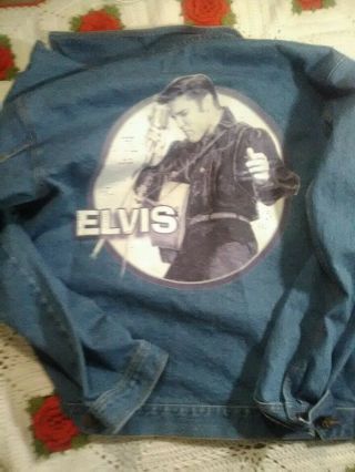 Vintage 2000 Elvis Presley Denim Jacket Sz Xl First Choice King Of Rock And Roll