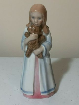 Vintage Bing & Grondahl Copenhagen Little Girl With Teddy Bear Figurine 2571