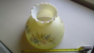 Vintage Hand Painted floral Opalescent Glass oil Lamp Globe/Shade - 10 