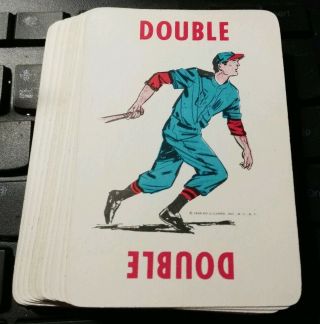 Vintage (1949) Batter Up Baseball Card Game Deck of 36 cards,  Rules 3