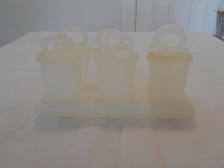Old Vintage Retro 1950s Set Clear Tupperware Popsicle Maker Ice Tups