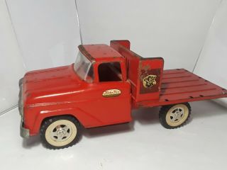 Vintage Red Tonka Farms Stake Farm Truck