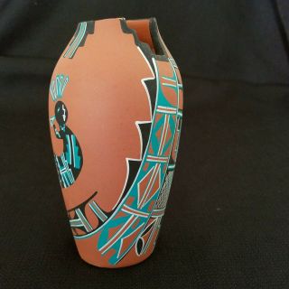 Native American Pottery Jemez Pueblo Mexico Kokopelli Hand Made Vintage