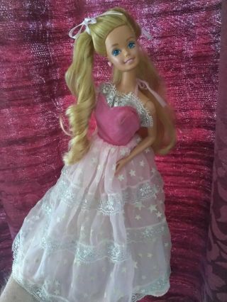 Vintage 1985 Mattel Barbie Dream Glow Barbie Doll - W/shoes&ribbons,
