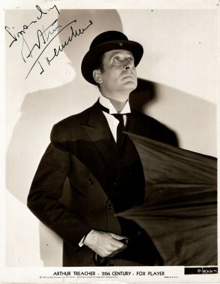 British Film & Stage Actor Arthur Treacher,  Signed Vintage Studio Photo.
