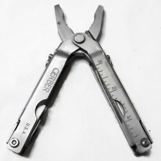 Vintage Gerber Folding Multiblade and Multi - tool Pocket Knife - 9 Tool - w Sheath 4